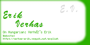 erik verhas business card